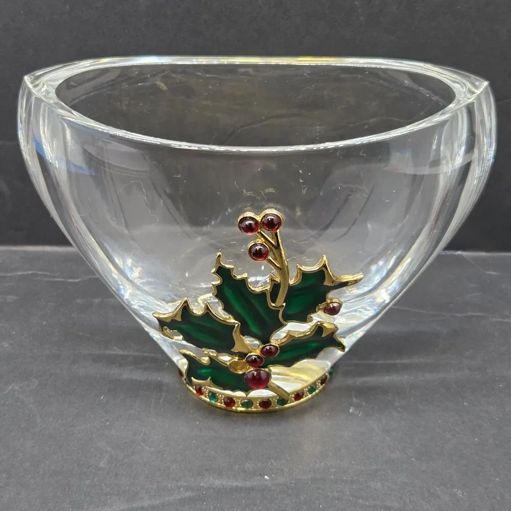 Teleflora Fine Bohemian 24% Lead Crystal 4 1/4"T X 5 1/2"L X 2 3/4"W Dish Vase - Picture 4 of 13